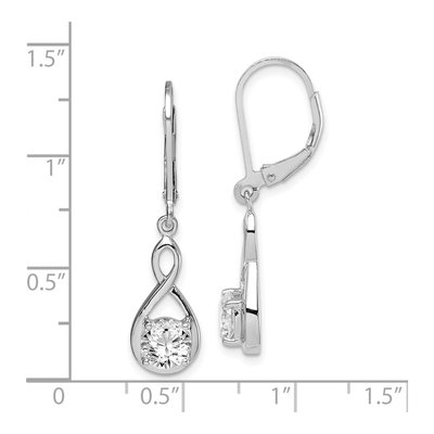 Sterling Silver CZ Infinity Leverback Earrings – view 3