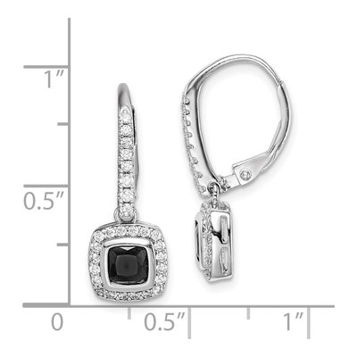 Sterling Silver CZ Halo Leverback Earrings – view 5