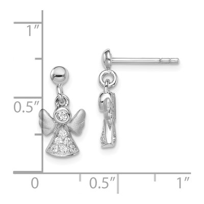 Sterling Silver CZ Angel Dangle Earrings – view 5