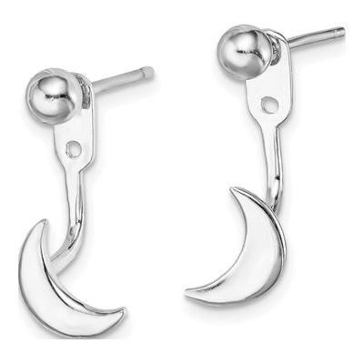 Sterling Silver Moon Jacket Dangle Earrings – view 3