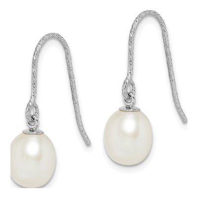 Sterling Silver Freshwater Cultured Pearl Teardrop Dangle Earrings – view 2