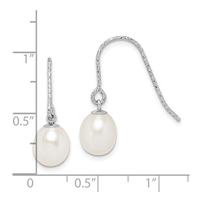 Sterling Silver Freshwater Cultured Pearl Teardrop Dangle Earrings – view 4