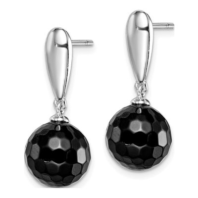 Sterling Silver Onyx Dangle Earrings – view 3