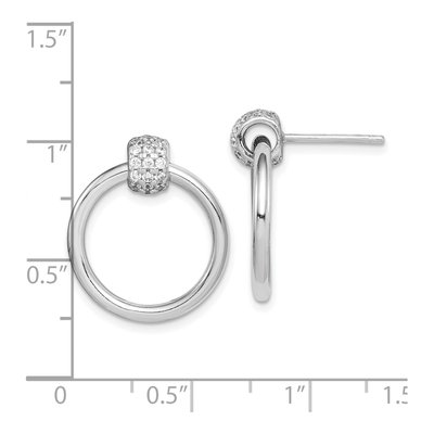 Sterling Silver CZ Large Dangle Earrings – view 4