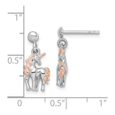 Sterling Silver Unicorn Dangle Earrings – view 5