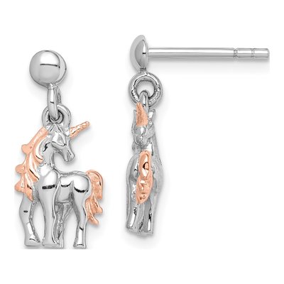 Sterling Silver Unicorn Dangle Earrings