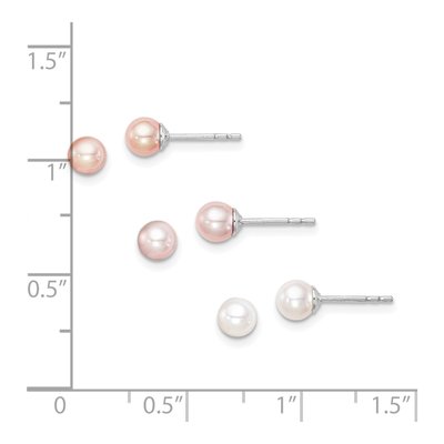 Girls' Sterling Silver Freshwater Pearl Earring Set – view 5