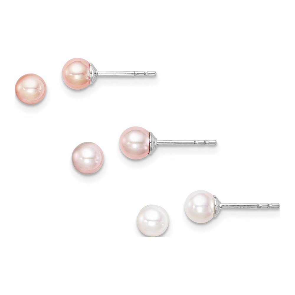 Girls' Sterling Silver Freshwater Pearl Earring Set