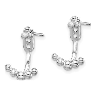 Sterling Silver Beaded Jacket Dangle Earrings – view 3