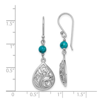 Sterling Silver CZ Teardrop Dangle Earrings – view 5