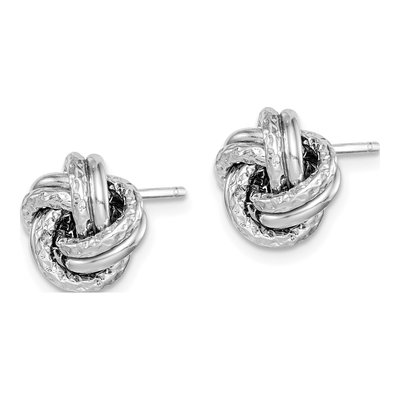 Sterling Silver Love Knot Stud Earrings – view 3