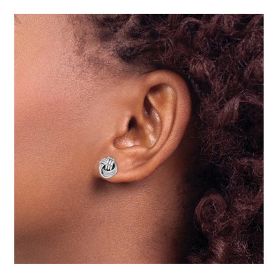 Sterling Silver Love Knot Stud Earrings – view 4