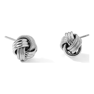 Sterling Silver Love Knot Stud Earrings – view 7