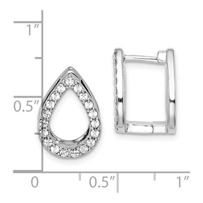 Sterling Silver 16mm CZ Enamel Huggie Hoop Earrings – view 6