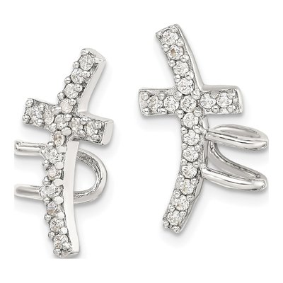 Sterling Silver CZ Cuff Ear Cuff – view 3