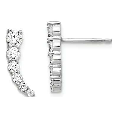 Sterling Silver CZ Dangle Earrings