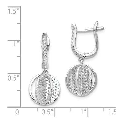 Sterling Silver CZ Sphere Dangle Earrings – view 5