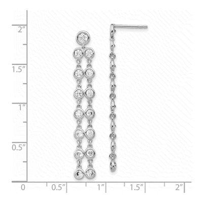 Sterling Silver CZ 2-Strand Dangle Earrings – view 5