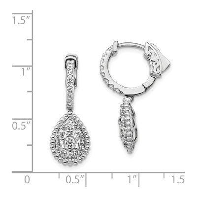 Sterling Silver CZ Teardrop Dangle Earrings – view 5