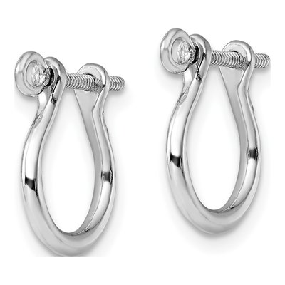 Sterling Silver Small Shackle Link Screw Dangle Earrings – view 3