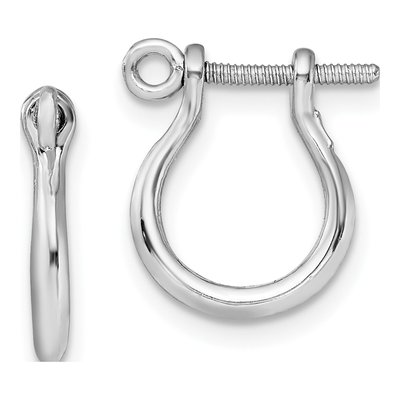 Sterling Silver Small Shackle Link Screw Dangle Earrings