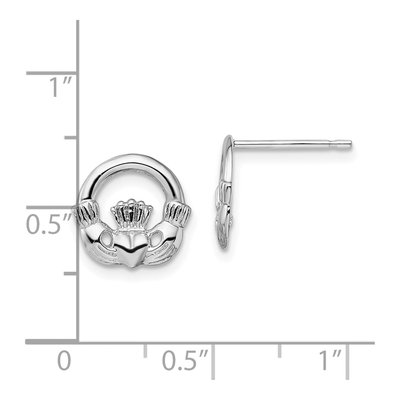 Sterling Silver Claddagh Stud Earrings – view 5