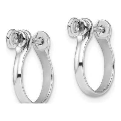 Sterling Silver 3D Shackle Link Screw Dangle Earrings – view 3