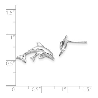 Sterling Silver Dolphin Baby Stud Earrings – view 5