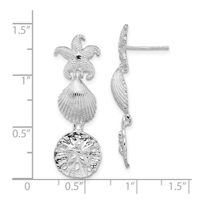 Sterling Silver Sea Life Dangle Earrings – view 5