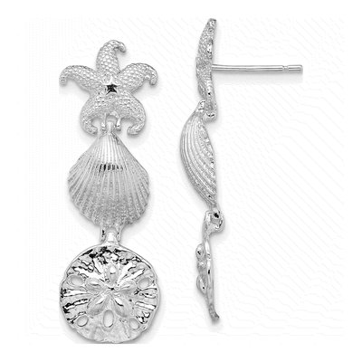 Sterling Silver Sea Life Dangle Earrings