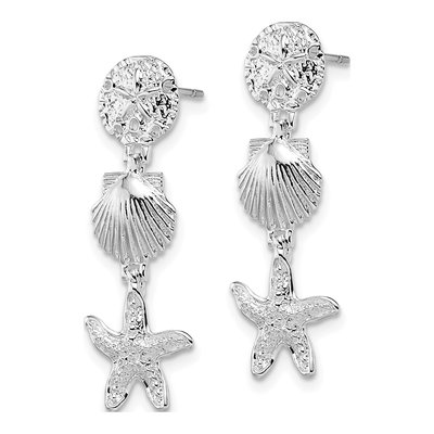 Sterling Silver Sea Life Dangle Earrings – view 3