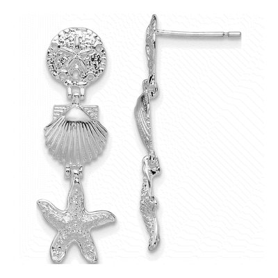 Sterling Silver Sea Life Dangle Earrings