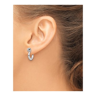 Sterling Silver Shackle Link Screw Back Dangle Earrings – view 4