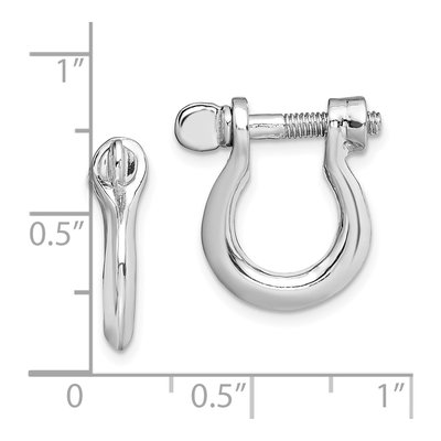 Sterling Silver Shackle Link Screw Back Dangle Earrings – view 5