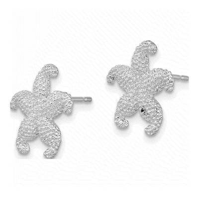 Sterling Silver Starfish Stud Earrings – view 3