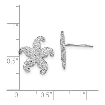 Sterling Silver Starfish Stud Earrings – view 5