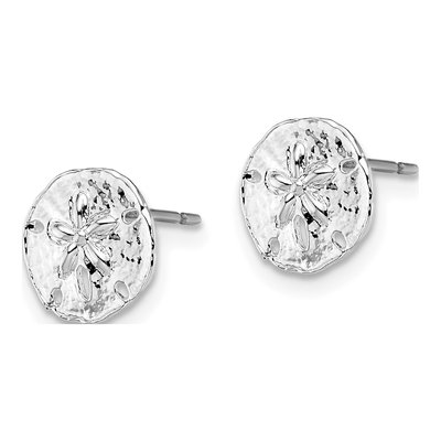 Sterling Silver Sand Dollar Stud Earrings – view 3