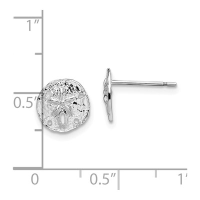 Sterling Silver Sand Dollar Stud Earrings – view 5