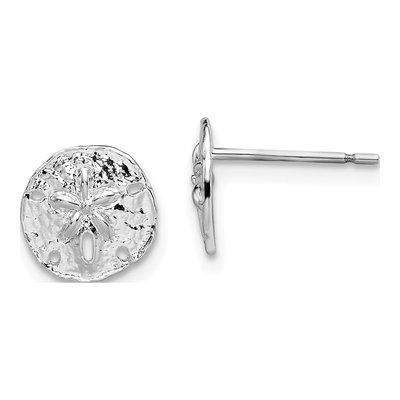 Sterling Silver Sand Dollar Stud Earrings