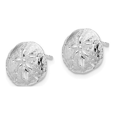 Sterling Silver Sand Dollar Stud Earrings – view 3