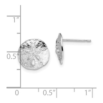 Sterling Silver Sand Dollar Stud Earrings – view 5