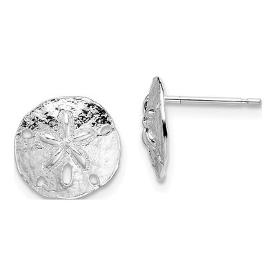 Sterling Silver Sand Dollar Stud Earrings