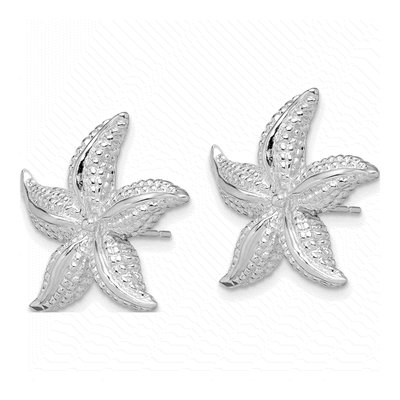 Sterling Silver Starfish Stud Earrings – view 3
