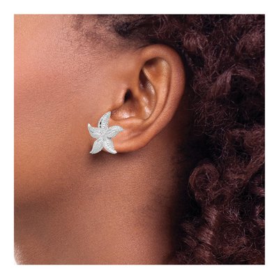 Sterling Silver Starfish Stud Earrings – view 4