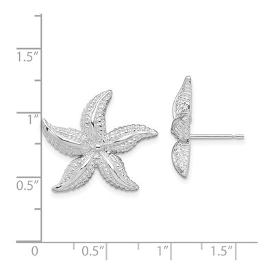 Sterling Silver Starfish Stud Earrings – view 5