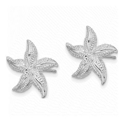 Sterling Silver Starfish Stud Earrings – view 3