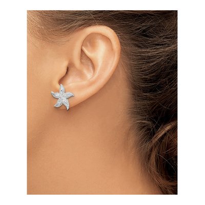 Sterling Silver Starfish Stud Earrings – view 4