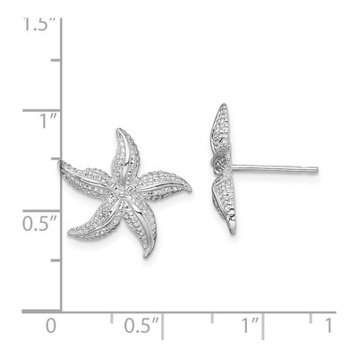Sterling Silver Starfish Stud Earrings – view 5