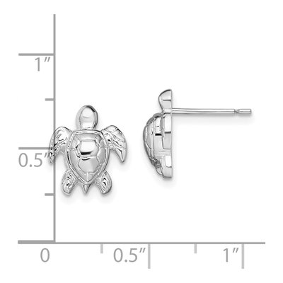 Sterling Silver Sea Turtle Stud Earrings – view 5