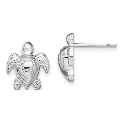 Sterling Silver Sea Turtle Stud Earrings